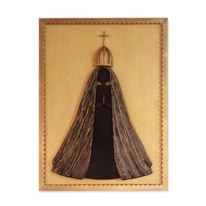 Quadro Painel Nossa Senhora Madeira Nobre em Alto Relevo Artesanal