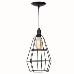 Pendente Trio Aramado Poptem veneza com lâmpada st58 127v preto - 3