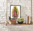 Ver imagem 2 de Quadro Decorativo Nossa Senhora de Guadalupe 45x34cm - com vidro:Madeira preta