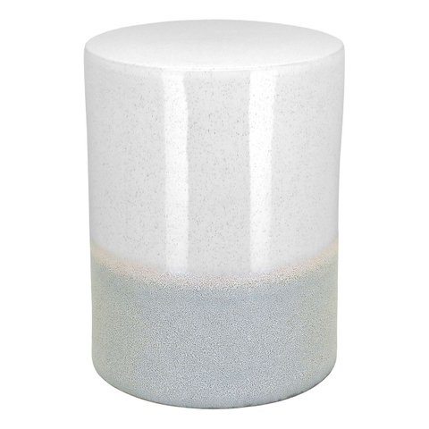 Banqueta Banco Decorativo Jardim Garden Cerâmica 44x32x32cm Marfim