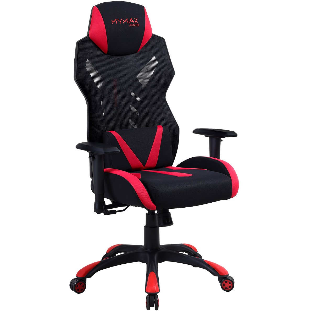 Cadeira Gamer MX13 Giratoria de escritório MYMAX:Preto/Vermelho/Único - 2