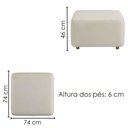 Ver imagem 3 de Kit 2 Puff Modular Block 74x74 cm Pes Madeira Courino Tcs 725 Moll
