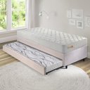 Ver imagem 1 de Bicama Box 88x188 Suede Bege com Colchão Ecoline D33 Ecoflex