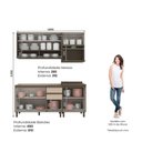 Ver imagem 4 de Cozinha Compacta 4 Peças Lora 4 Portas 5 Gavetas MDF Amadeirado Casa 812