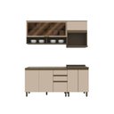 Ver mais imagens de Cozinha Compacta 4 Peças Lora 4 Portas 5 Gavetas MDF Amadeirado Casa 812