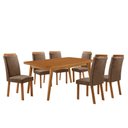 Ver imagem 2 de Mesa de Jantar Copper 180 cm Tampo MDF Laminado Canto Copo com 6 Cadeiras Aline