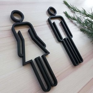Placa Adesivo Porta Banheiro Masculino Feminino Bar 3d Hotel