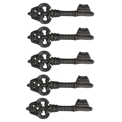 Kit 5 Chaves Decorativas Rústica Enfeite em Ferro Nº 02 26cm