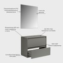 Ver imagem 2 de Gabinete para Banheiro com Espelho 80cm MDF Verde Dubai - On Móveis