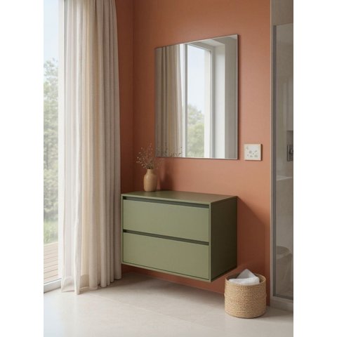 Gabinete para Banheiro com Espelho 80cm MDF Verde Dubai - On Móveis