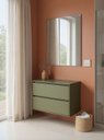 Ver imagem 1 de Gabinete para Banheiro com Espelho 80cm MDF Verde Dubai - On Móveis