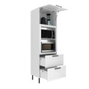 Ver imagem 6 de Torre Quente 2 Nichos Forno Microondas 1 Porta Basculante e 2 Gavetas 70cm TM1306 Grazi MDF Branco