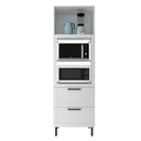 Ver imagem 7 de Torre Quente 2 Nichos Forno Microondas 1 Porta Basculante e 2 Gavetas 70cm TM1306 Grazi MDF Branco