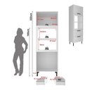 Ver imagem 5 de Torre Quente 2 Nichos Forno Microondas 1 Porta Basculante e 2 Gavetas 70cm TM1306 Grazi MDF Branco
