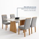 Ver mais imagens de Mesa de Jantar com 4 Cadeiras MDF Vidro Cinamomo Off White Linho Cinza