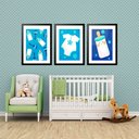 Ver imagem 1 de Kit 3 Quadros Grandes Quarto Infantil 60x48cm:moldura Branca