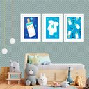 Ver imagem 2 de Kit 3 Quadros Grandes Quarto Infantil 60x48cm:moldura Branca