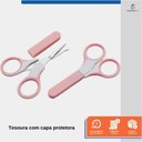 Ver imagem 3 de Kit Higiene Cuidados Saúde Bebê Escova Tesoura Pente 6 Pçs Rosa