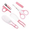 Kit Higiene Cuidados Saúde Bebê Escova Tesoura Pente 6 Pçs Rosa - 1