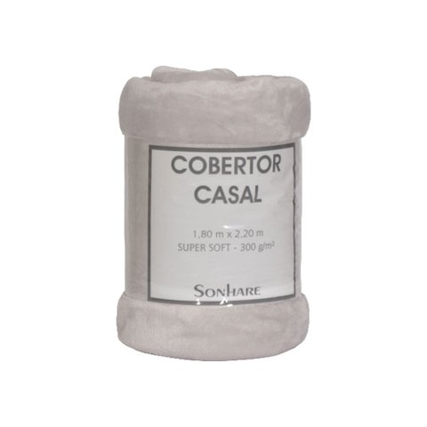 Cobertor Casal Super Soft Prata 300g 1,80x2,20 Sonhare