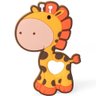 Mordedor Girafa Funny para Bebê de Silicone 7,03x6,55x0,83cm Laranja - 1