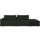 Ver imagem 3 de Sofá Ilha Modular para Sala 252cm com Puff Dublin K01 Veludo Verde e Sintético Preto - Lyam Decor