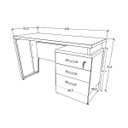 Ver imagem 5 de Mesa de Escritório 1,20m com Gaveteiro 3 Gavetas F5