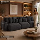 Ver imagem 6 de Sofá Retrátil 6 Lugares Linho Armani 2,90 Mts Grafite