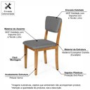 Ver imagem 6 de Mesa de Jantar Redonda Montreal Pret/jade com 4 Cadeiras Estofadas Ella Cinza Escuro