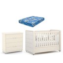 Ver imagem 1 de Berço Americano com Capitonê New Boucle e Cômoda Gaveteiro Infantil Tutto New Off White e Colchão Or
