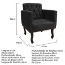 Ver imagem 5 de Kit Diva Recamier Juliana 160cm Lado Esquerdo e 02 Poltronas Classic Suede Preto - Amarena Móveis