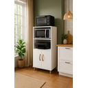 Ver imagem 2 de Balcão Cozinha para Forno Elétrico/microondas Multiuso 2 Portas e 4 Pés