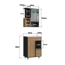 Ver imagem 3 de Gabinete de Banheiro 60cm com Espelheira e Lavatório Grafite Mel