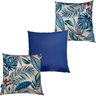 Kit 3 Almofadas Cheias Impermeável Área Externa Folhagens Azul (43cm) e Azul Marinho (45cm) - 1