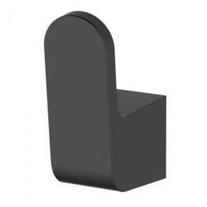 Cabide Simples P/ Banheiro Metal Black Matte Preto Fosco - Linha Prime – Jiwi - V-70116-1-h - 1
