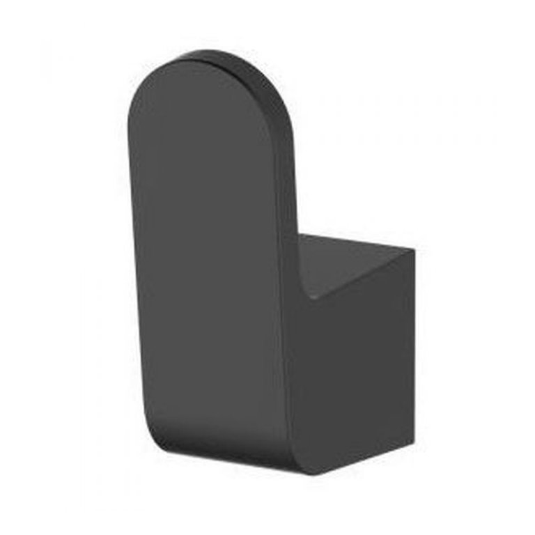 Cabide Simples P/ Banheiro Metal Black Matte Preto Fosco - Linha Prime – Jiwi - V-70116-1-h