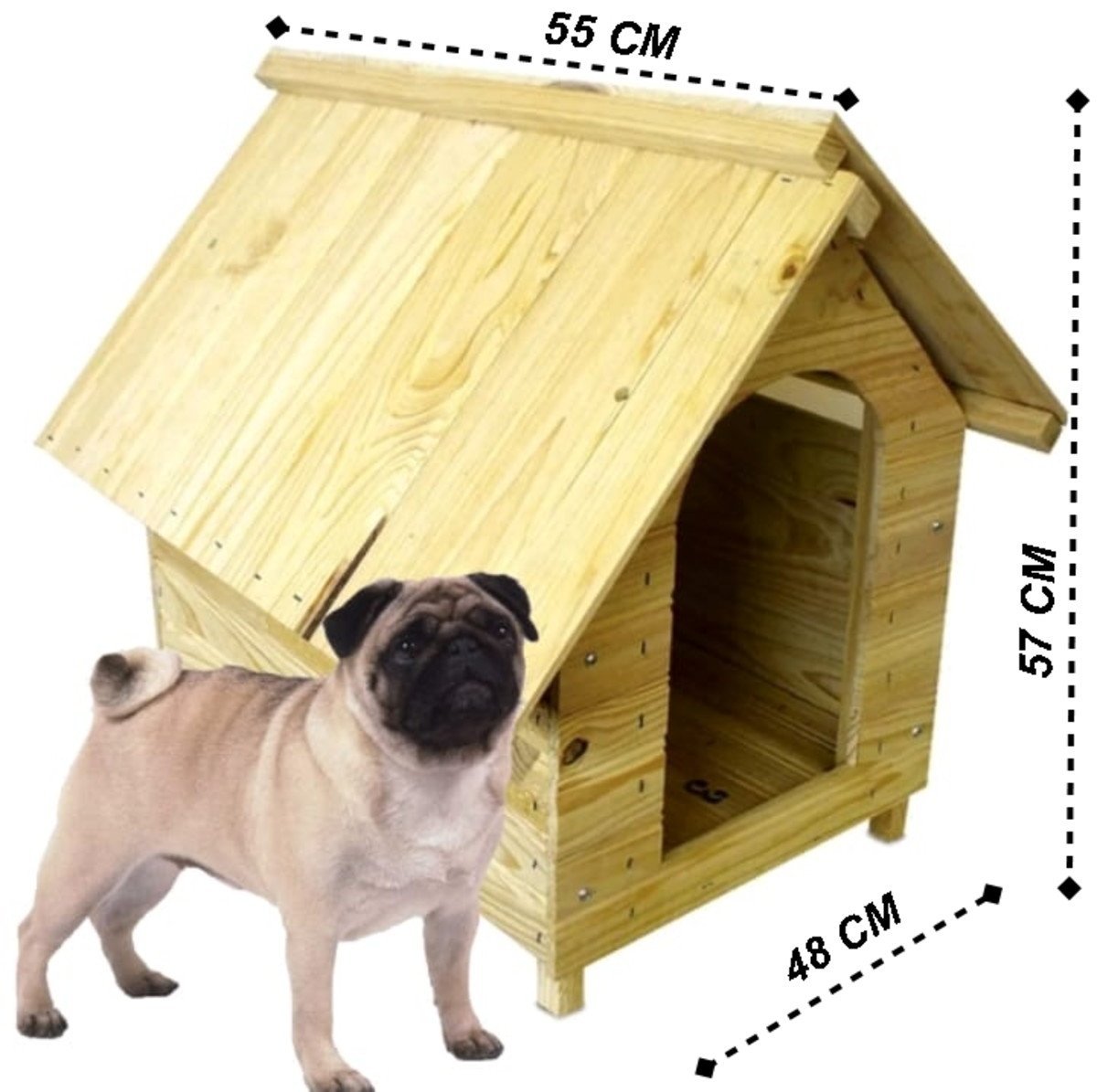 casa cachorro pet madeira 57x55 casinha cachorro porte médio - 2