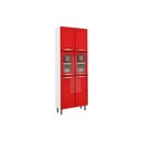 Ver imagem 1 de Paneleiro de Cozinha Modulado Colors 6037 6 Portas (2 C/ Vidro) Branco/vermelho - Bertolini