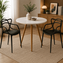 Ver imagem 1 de Conjunto Mesa de Jantar Redonda 70cm com 2 Cadeiras Allegra para Cozinha Sala de Jantar e Apartament
