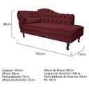 Ver imagem 3 de Kit Diva Recamier Diana 185cm Lado Direito e 02 Poltronas Julia Suede - Doce Sonho Móveis RECAMIER D