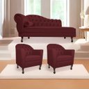 Ver imagem 1 de Kit Diva Recamier Diana 185cm Lado Direito e 02 Poltronas Julia Suede - Doce Sonho Móveis RECAMIER D