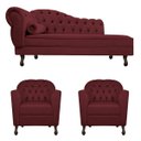 Ver imagem 2 de Kit Diva Recamier Diana 185cm Lado Direito e 02 Poltronas Julia Suede - Doce Sonho Móveis RECAMIER D