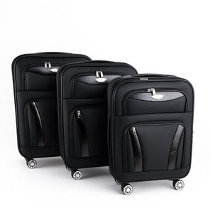 Kit Malas Viagem 3 Peças Abs P M G Rodinha 360 Cadeado Preta