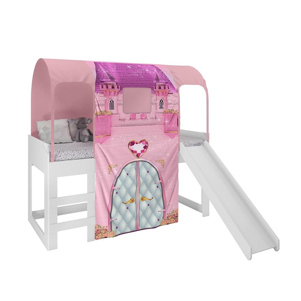 Cama com Escorregador com Dossel 1 Torre Castelo | MadeiraMadeira
