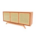 Ver imagem 5 de Balcão Buffet Ricco 167 Cm Laminado 3 Portas com Palhinha Amêndoa