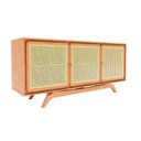 Ver imagem 1 de Balcão Buffet Ricco 167 Cm Laminado 3 Portas com Palhinha Amêndoa