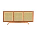 Ver imagem 3 de Balcão Buffet Ricco 167 Cm Laminado 3 Portas com Palhinha Amêndoa
