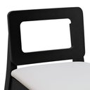 Ver imagem 3 de Banqueta Média River Madeira Maciça - Preto Assento Estofado Corano Bege