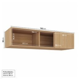 Ponte Canto Linear Modular 2 Portas de Correr Jade Cabecasa Madeiramadeira - 3