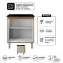 Ver imagem 2 de Balcão Armário de Cozinha para Cooktop 5 Bocas com 2 Portas Jade - Savana/Off-White